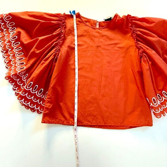 NWT Stella McCartney Kids Girls' Scalloped Organic Cotton Top. Size 14 - Picture 7 of 9